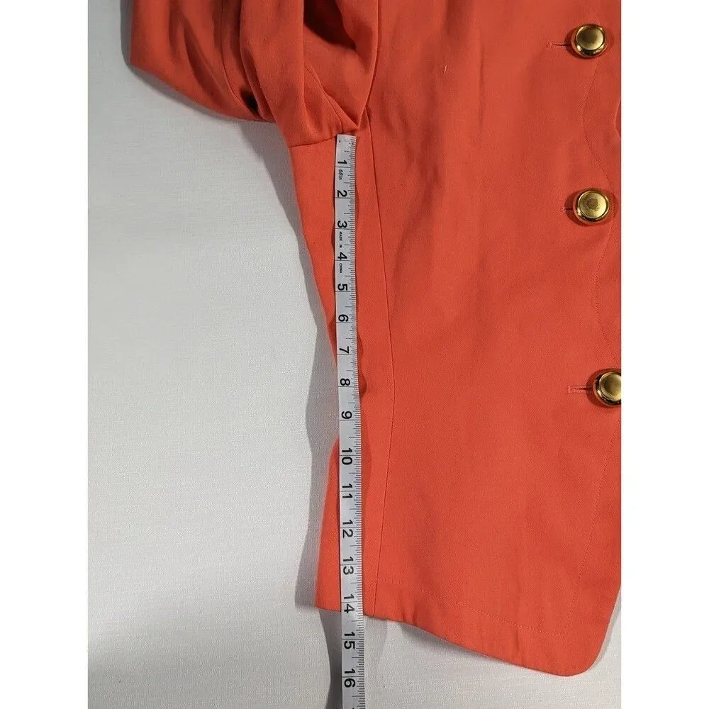 Vintage 90s Coral Peplum Blazer‎ & Skirt Suit Old Money Size 12 Academia
